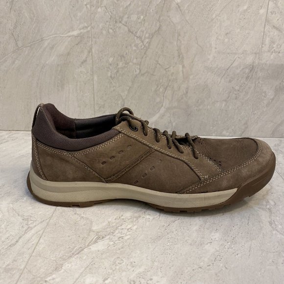 CLARKS Mens Shoes Size US 10 UK 9 EU 43 Brown Leather & Suede Sneakers Ortholite - Picture 4 of 16